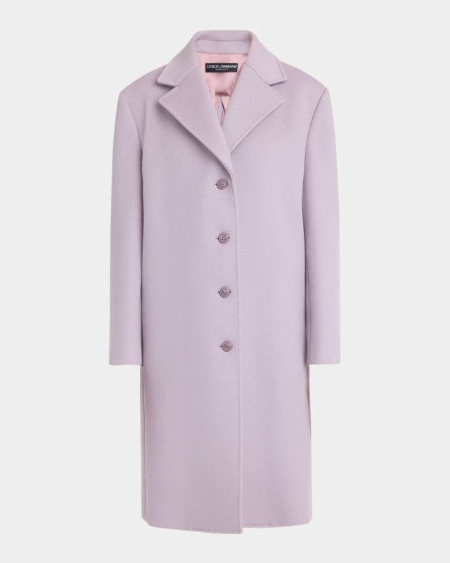 Single-Breasted Cashmere Long Coat